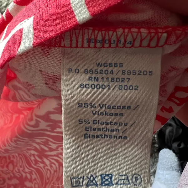Boden Jersey Maxi‎ Skirt Size 8 Coral Pink White Paisley Colorful Draped Summer - Image 6