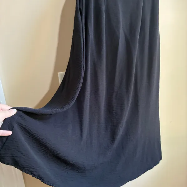 Unbranded Halter One Shoulder Midi Dress Small Black Womens Stretch Crinkle - Image 6