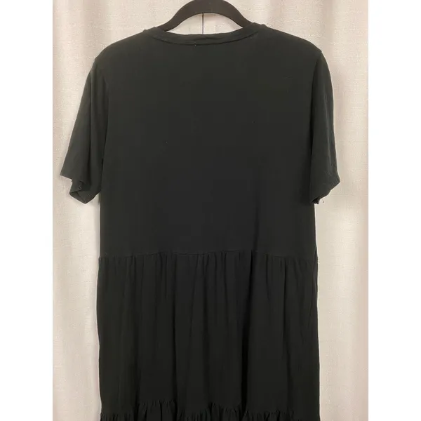 J.Crew Black Cotton Tiered Midi Dress Sz.L - Image 9