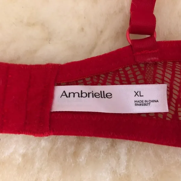Ambrielle Red Lace Bra size XL. Used - Image 5
