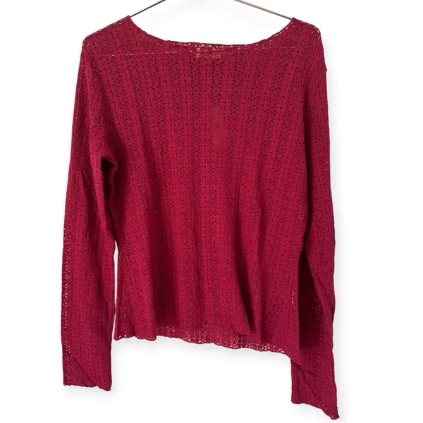 NWT Natural Life Purple Floral Semi Sheer Long Sleeve Blouse Women’s Size XXL - Image 2