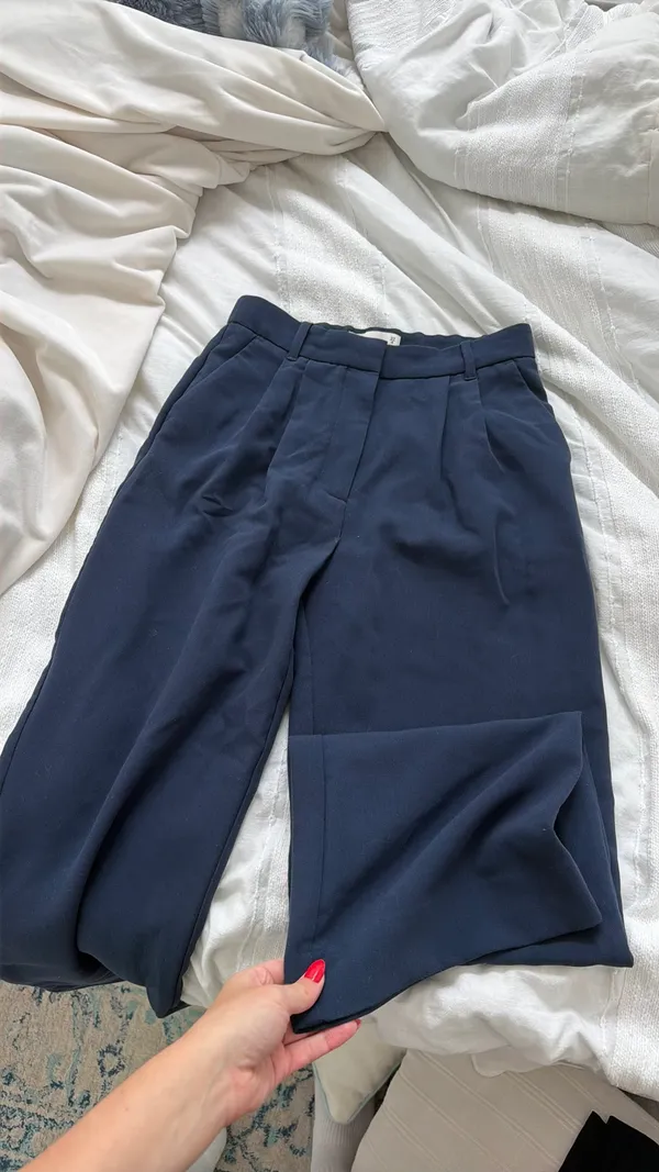 Abercrombie navy Trousers Wide-Leg - Image 3