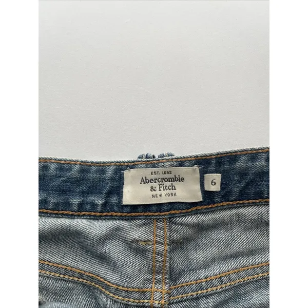 Abercrombie & Fitch Button Fly Cuffed Denim Shorts Size 6 - Image 7