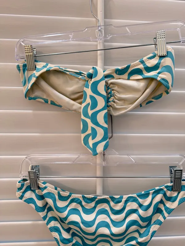 Eberjey Blue Ivory Wave Print Bikini Set Medium - Image 5
