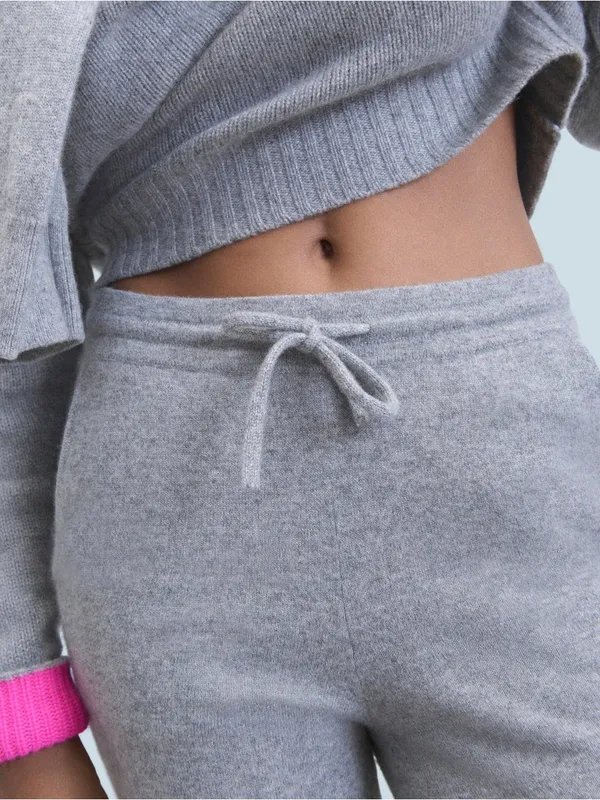 FROM FUTURE Cashmere Striped Band Pull On Joggers Size XS Gray - Image 2