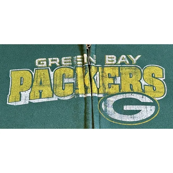 National Football League Team Apparel Green Bay Packers Women’s Full Zip Hoodie Sweatshirt M/L Green Fan Apparel - Image 3