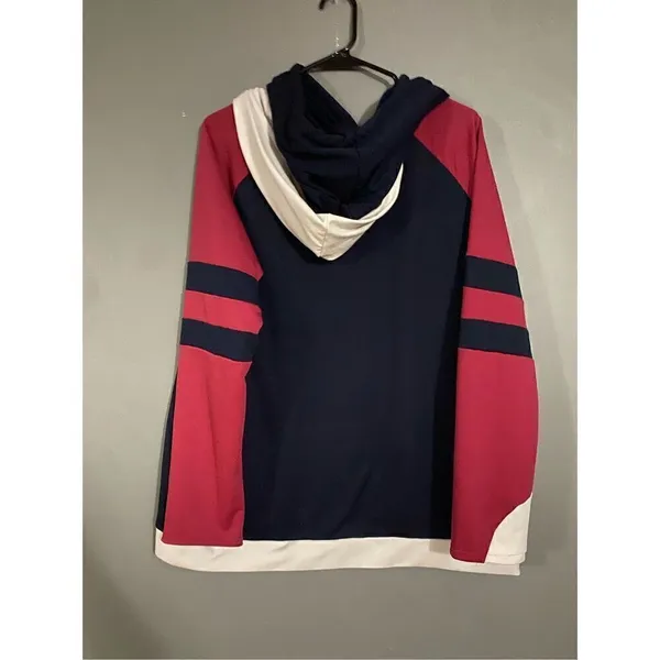 Boutique Happy Sailed Striped Double Hoodie Cowl Neck Sweatshirt Size 2X - Image 4
