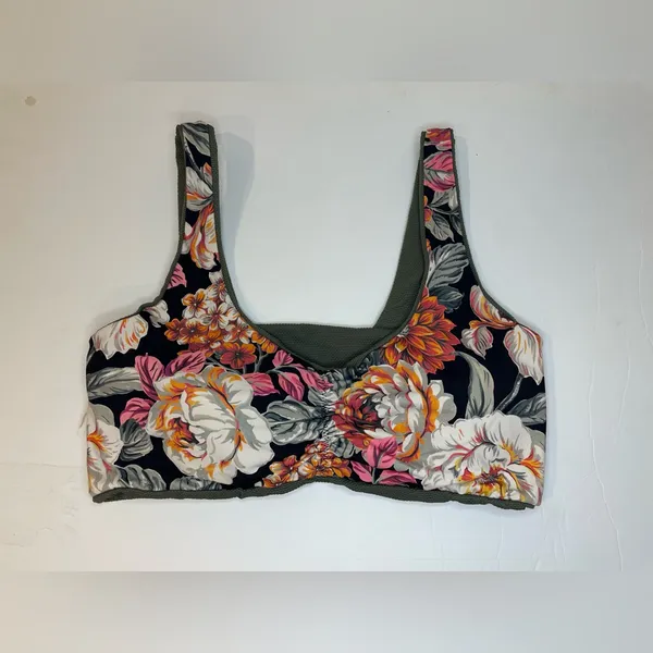 Maaji Pine Green‎ Passion 2 Way Wear Classic Floral Bralette Bikini Top Size M - Image 4