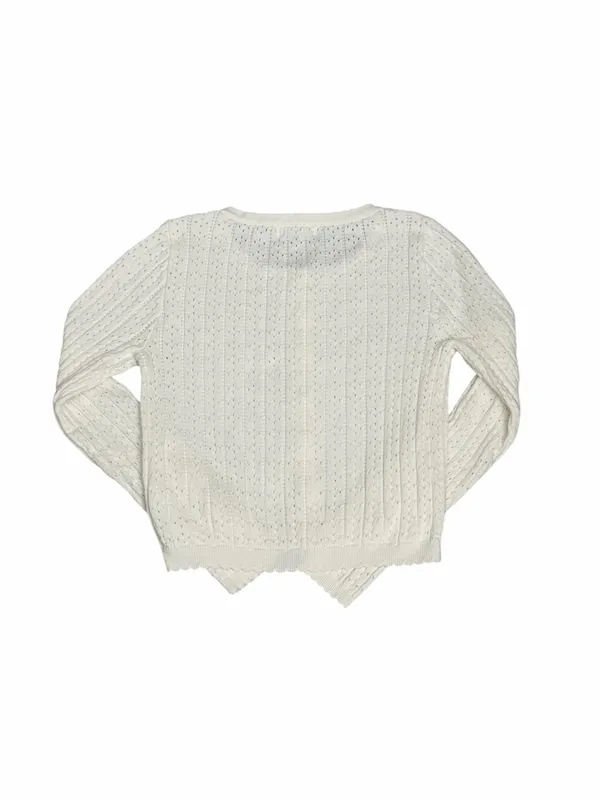 All in Favor Ivory Cable Knit Button-Front Cardigan Size Small - Image 2