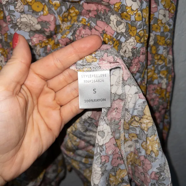 New Pink & Yellow Floral Reversible Maxi Dress Size Small - Image 7