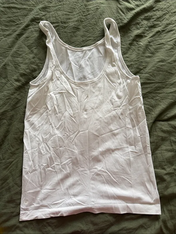 Lululemon White Seek Simplicity Ribbed Tank Size 4 - Image 3