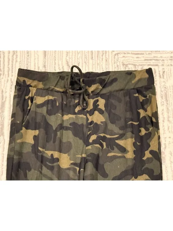 NEW May Pink women's small green/black camo joggers - Image 4