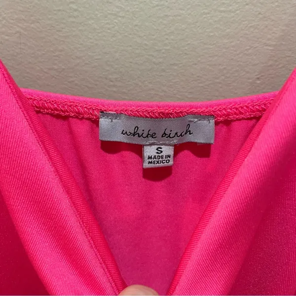 White Birch Cami Sleeveless Bodysuit Hot Pink Women's Size Small Stretch - Image 7