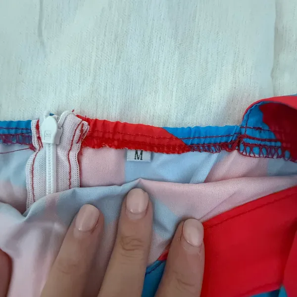 SHEIN Bright Blue and Red Cross-Back Maxi Dress - Image 3