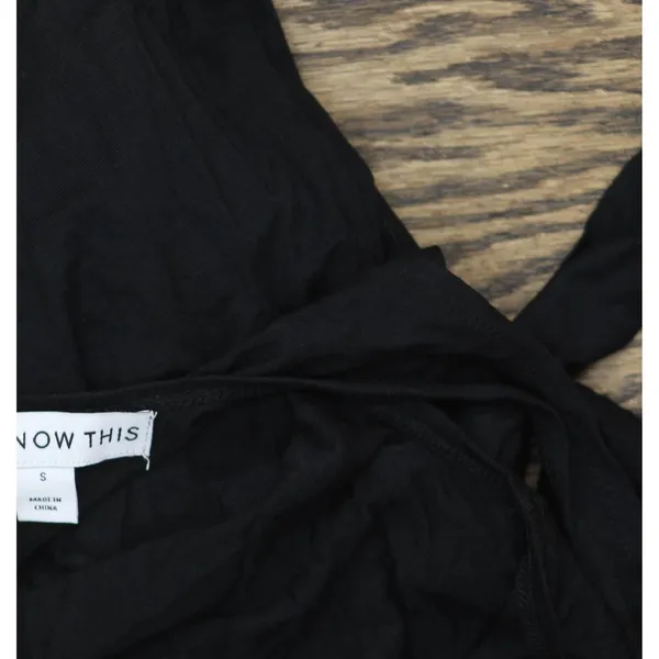 And Now This Womens Sleeveless Knit Side-Tie Tulip Midi Dress Black S - Image 3