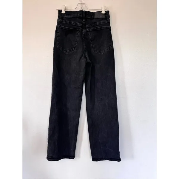 Madewell The Perfect Vintage Wide Leg High-Rise Black Wash Jeans Sz 25 - Image 5