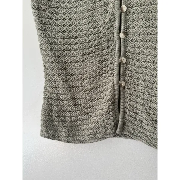 House Of Harlow 1960 Sage Green Crochet Knit Button Front Sweater Vest Small - Image 4