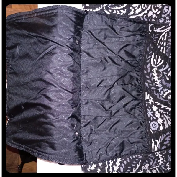 Vera Bradley Diaper Bag Women Large Black White Paisley Quilted Tote - Image 5