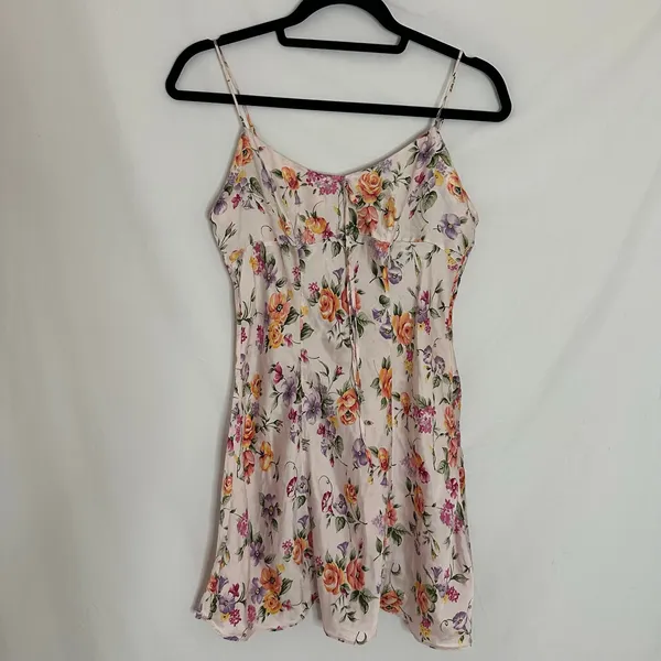 Victoria's Secret 90s Floral Silk Chemise Slip Mini Dress Size Small - Image 2