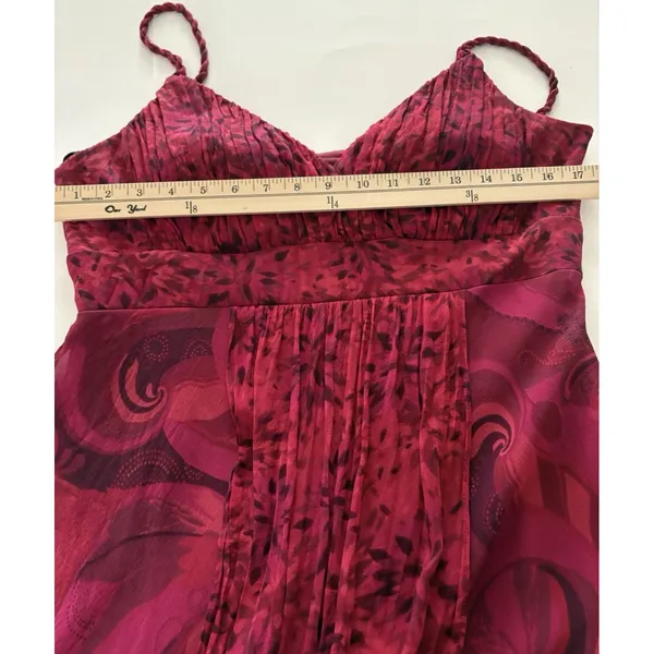 Y2K Babydoll Sangria Silk Dress Size 14 Red Fairy Whimsigoth Romantic Mystical - Image 9