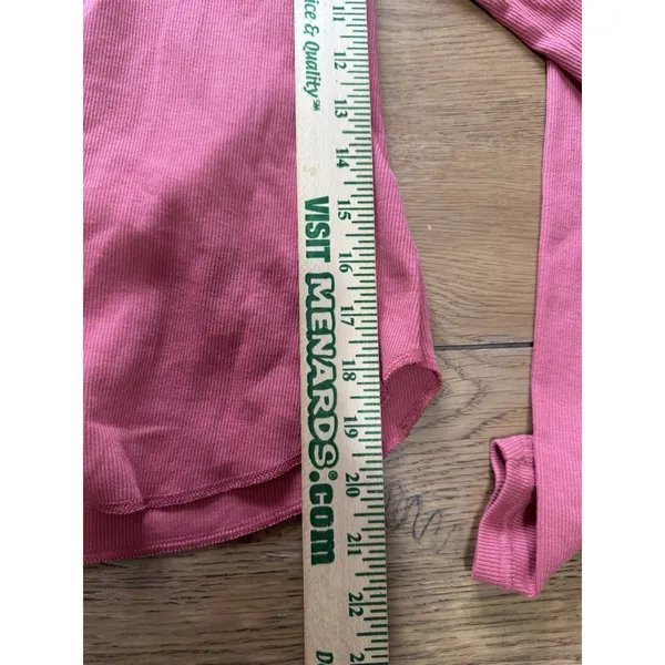 Old Navy Women Size Small‎ Long Sleeve V Neck T Shirt Pink Ribbed Stretch Preppy - Image 4