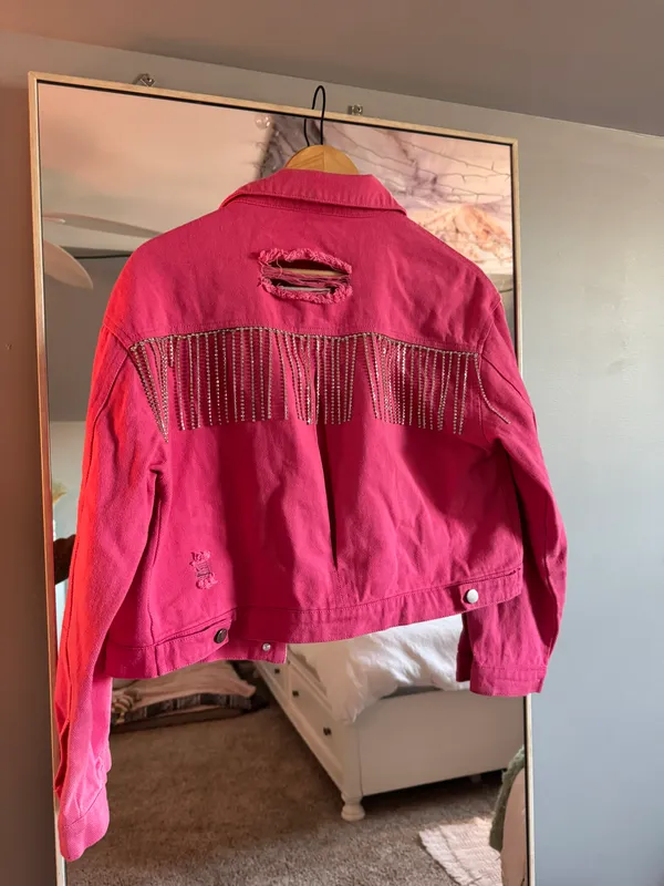 Pink Denim Jacket Size M - Image 4
