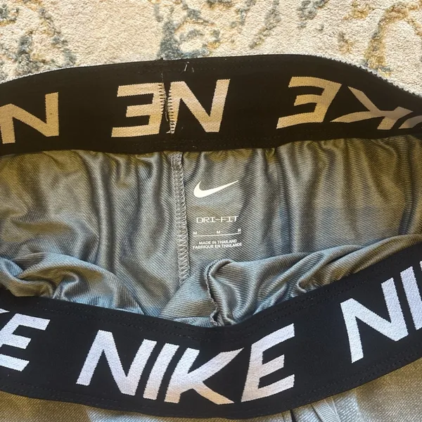 Nike Gray Athletic Shorts Elastic Waistband - Image 3