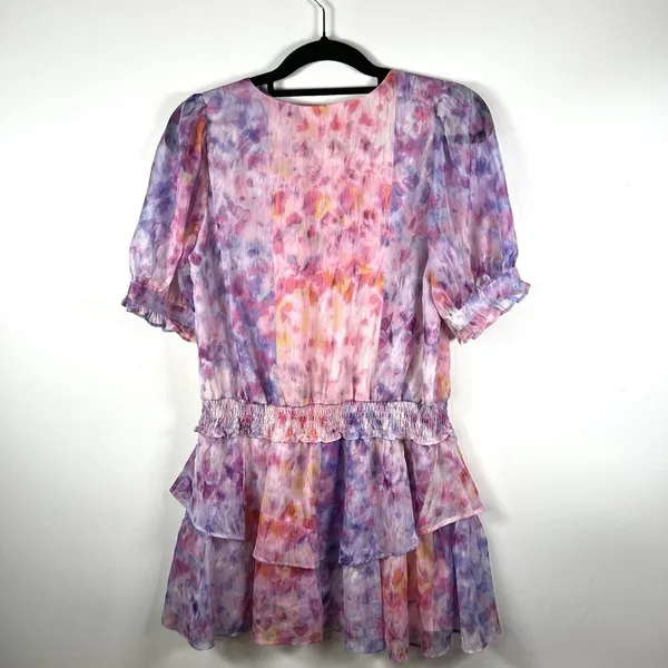 Amanda Uprichard Adriel Mini Cocktail Fairy Cotton Candy Wash‎ Ruffle Dress Sz M - Image 9