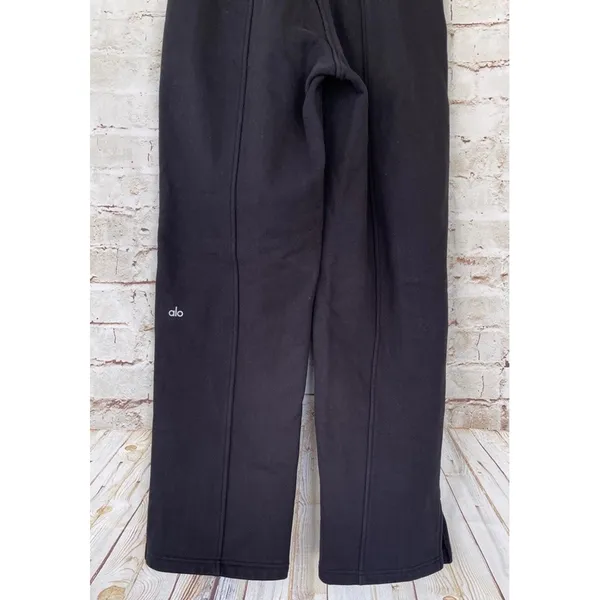 Alo Yoga High-Waist Free Time Straight Leg Sweatpants Wide Leg Women XS Heavy - Image 3