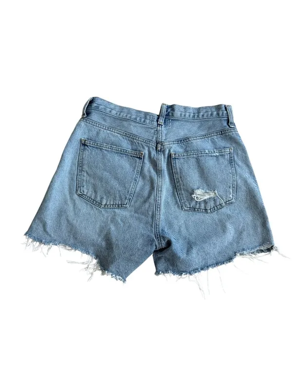 AGOLDE Denim Distressed Asymmetrical Shorts Size 28 - Image 5