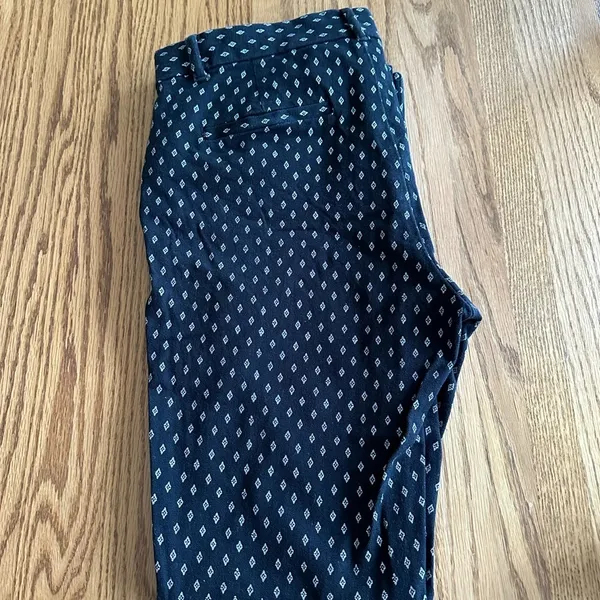 Gap Signature Skinny Ankle Mid Rise Dark Wash Geometric Print Stretch Pants 4 - Image 15