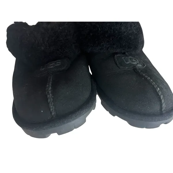 UGG Coquette Women’s Black Suede Shearling 9 Lined Slip-On Slippers US - Image 6