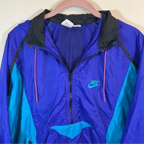 Vintage Nike Windbreaker Purple Blue Medium‎ Gray Tag - Image 2