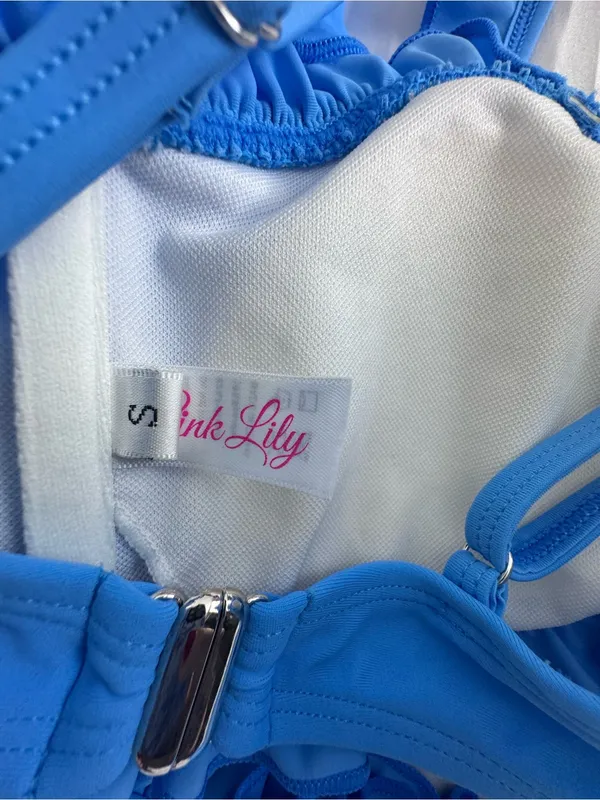 Pink Lily Royal Blue Ruffle Bikini Set - Image 7