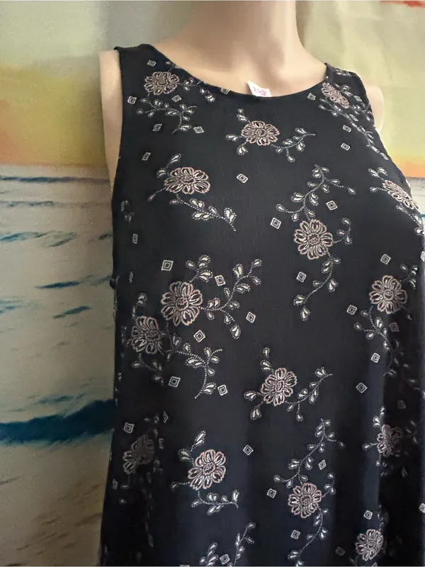Abercrombie & Fitch Black Floral A-Line Dress SM - Image 6