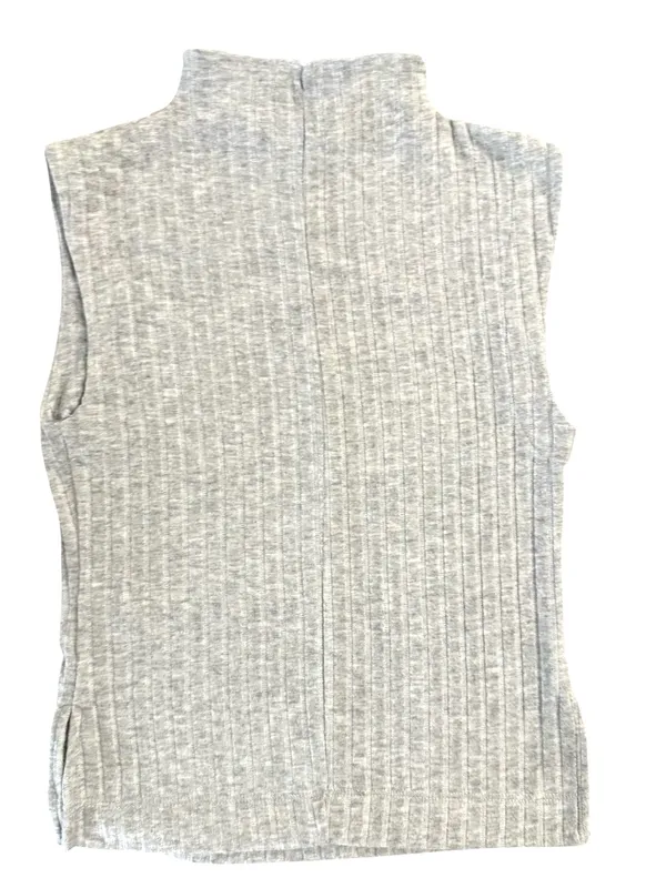 NWT Free People Babetown Gray Ribbed Mock Neck‎ Sleeveless Tank Sz L - Image 4