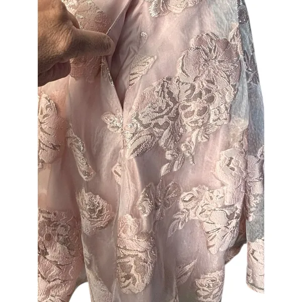Windsor Heather Floral Burnout Organza Party‎ Dress Pink Rose Gold HOCO Coquette - Image 7