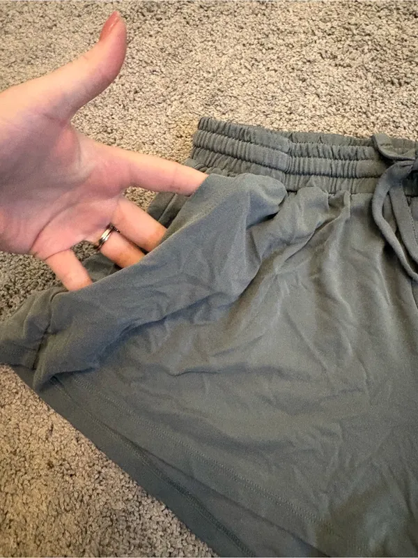 aerie Sage Green Athletic Drawstring Shorts in Silky Soft Fabric - Image 2