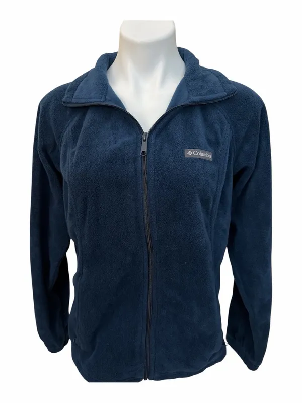 Columbia Women’s Dark Navy Full-Zip Fleece Jacket Pockets - Image 4