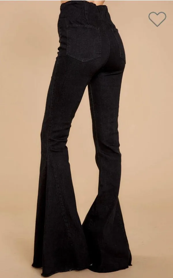 Skylar + Madison Black Denim Flare Jeans - Image 4