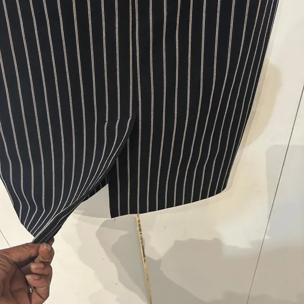 Navy Pinstripe Pencil Skirt - Sleek Office to Evening Wear - Image 9