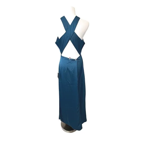 Lulu's Truly Picturesque Dark‎ Blue Teal Open Back Dress XL Cocktail Wedding NWT - Image 5