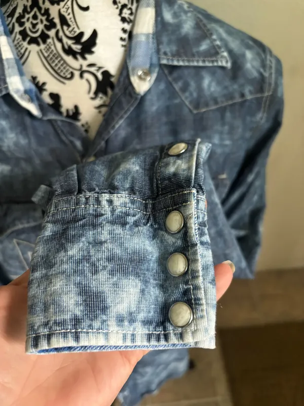 True Religion Button Down Shirt Denim - Image 3