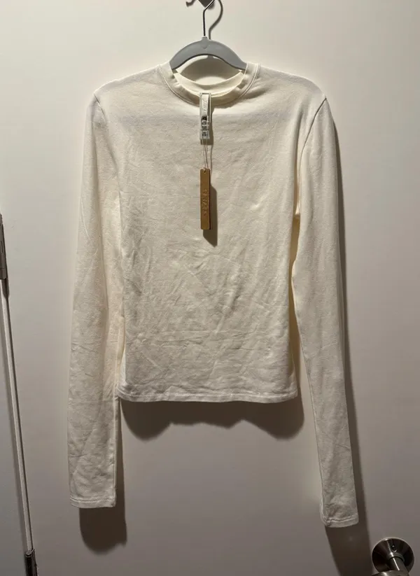 NWT Skims COTTON JERSEY LONG SLEEVE T-SHIRT Marble XS - Image 2