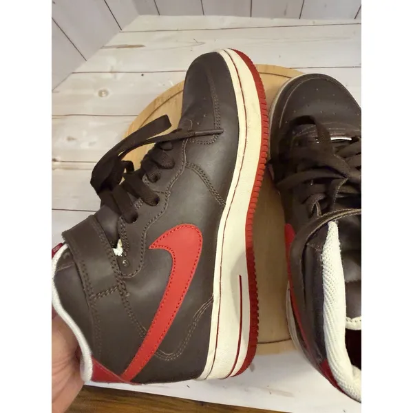 2006 Nike Air Force 1 MID XXV Brown & Red Players 314195-261 Size: 6.5 Y 8 Woman - Image 13