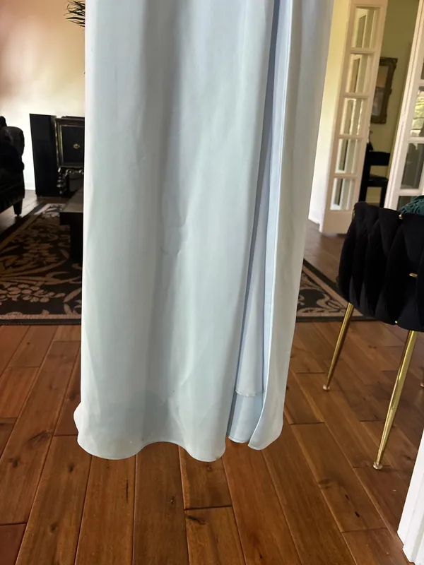 Light baby blue satin long maxi dress - Image 9