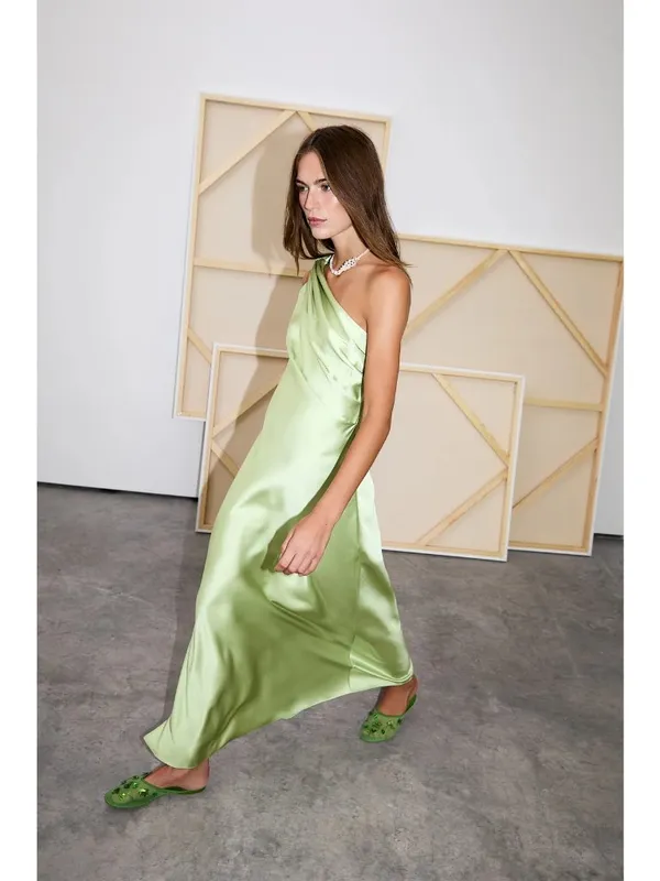 Veronica Beard Tanya Taylor Stassi Dress in Light Parakeet 8 Womens Long Satin Maxi Gown - Image 16