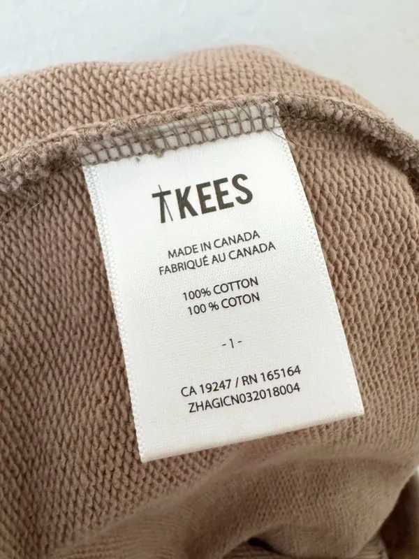 Tkees Sweatpants Size Small Earthen Wide Leg Raw Hem Pintuck‎ Terry Quiet Luxury - Image 7