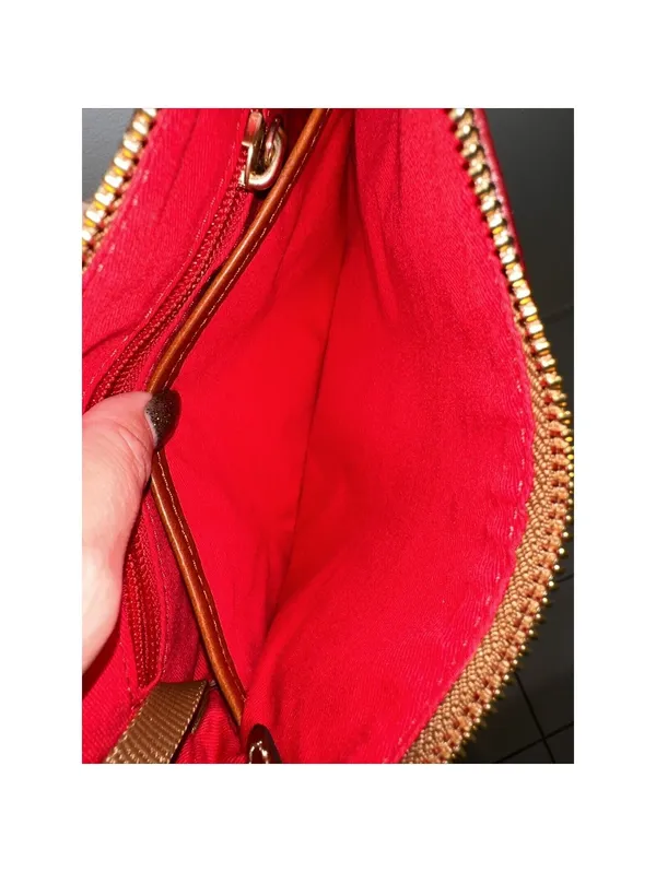 NEW Dooney & Bourke Pebble Leather Ginger Pouchette Crossbody Shoulder Bag Wine - Image 7