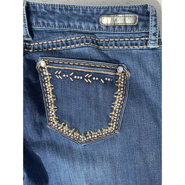 Rock 47 by Wrangler Women’s 11/12 Bootcut Jeans 33x34 Blue Rhinestone Pockets - Image 11